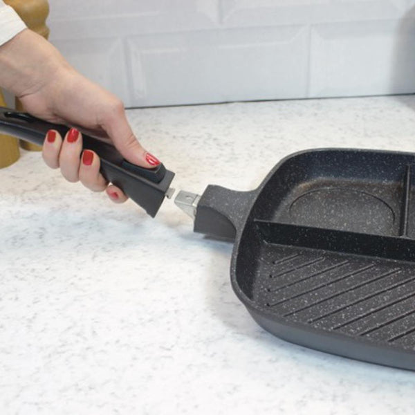 The Lazy Pan - Cast Aluminium Non-Stick Multi-Section Frying Pan