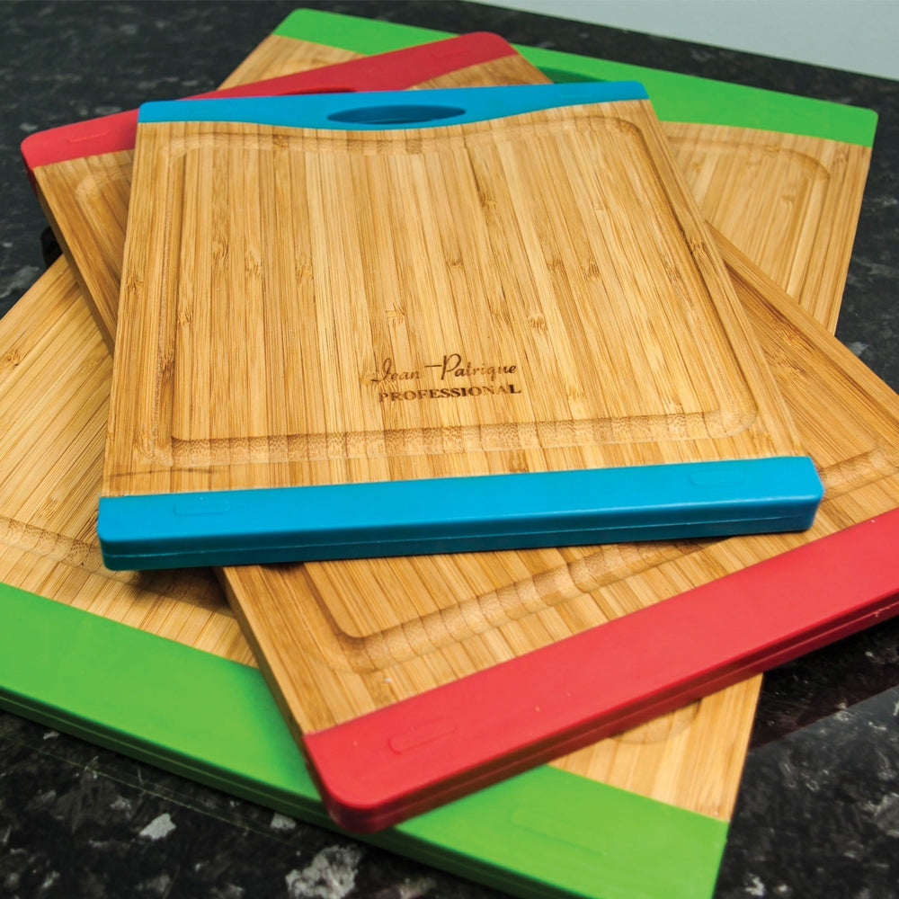 Bamboo Chopping Board with Silicone Ends - Large (Green)