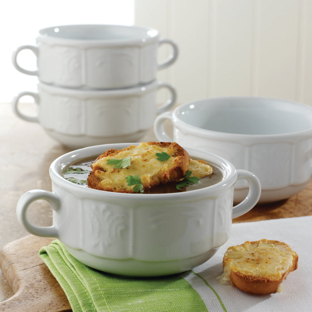 Set of 4 Classic Culinaria Double-Handled Soup Bowls