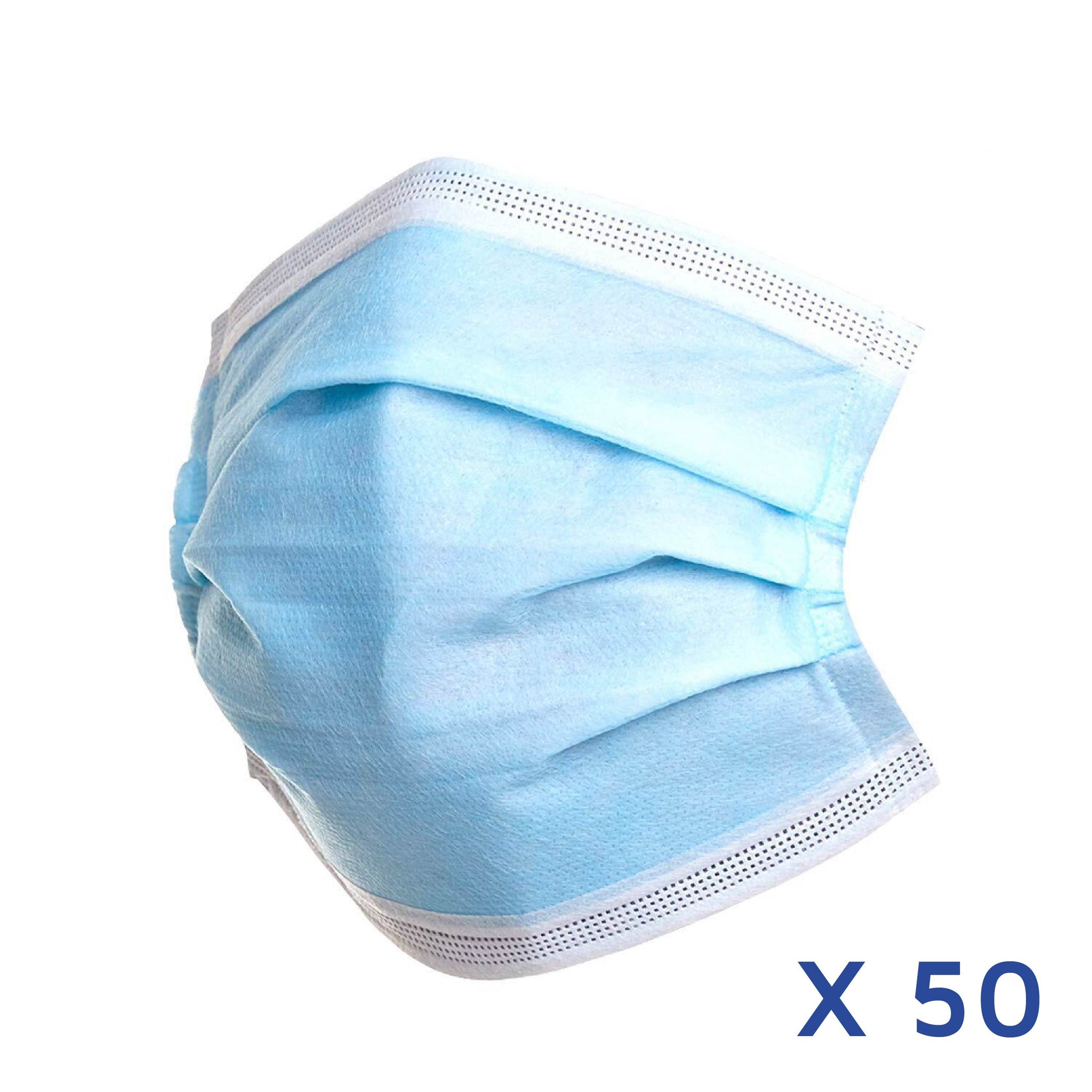 50 3 Ply Protective Face Masks