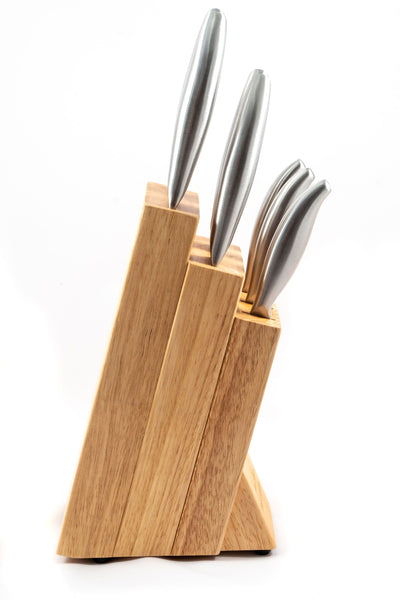 Professional Kitchen Knife Set & Wooden Knife Block - Set of 7